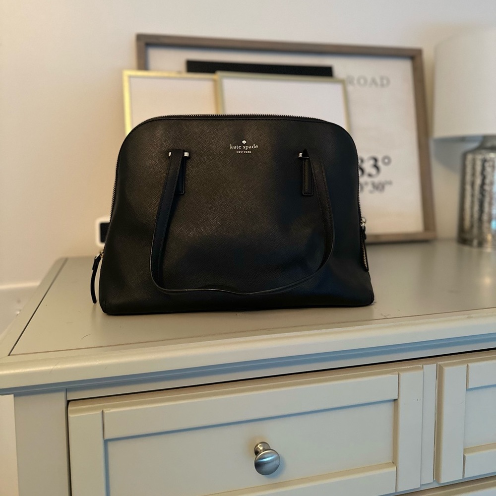 kate spade Black Saffiano Dome Satchel Shoulder Bag